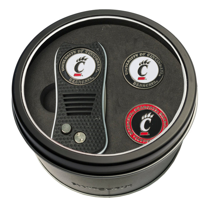 Cincinnati Bearcats Switchblade divot tool and ball marker tin gift set