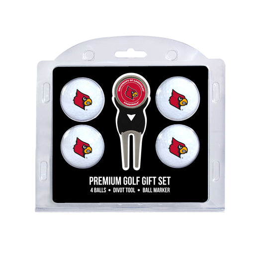 Louisville four ball golf gift set with divot tool and ball marker