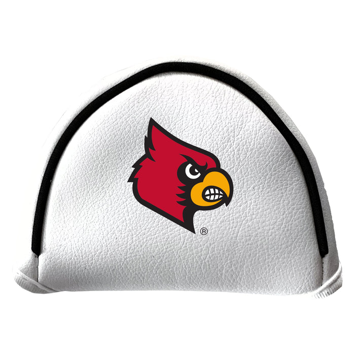 Louisville Cardinals Vintage White Printed Mallet Putter Headcover