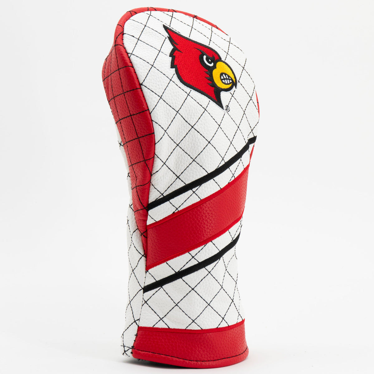 Louisville Cardinals Striped Quilted Fairway Headcover, angled view