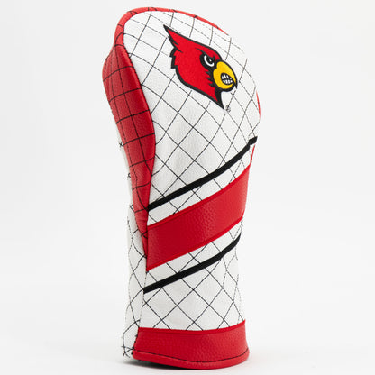 Louisville Cardinals Striped Quilted Fairway Headcover, angled view