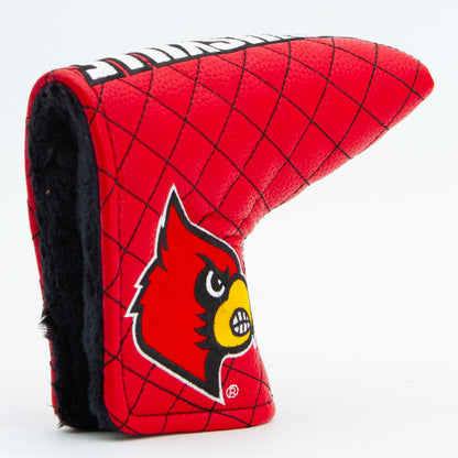 Louisville Cardinals Solid Quilted Blade Putter Cover, opening detail