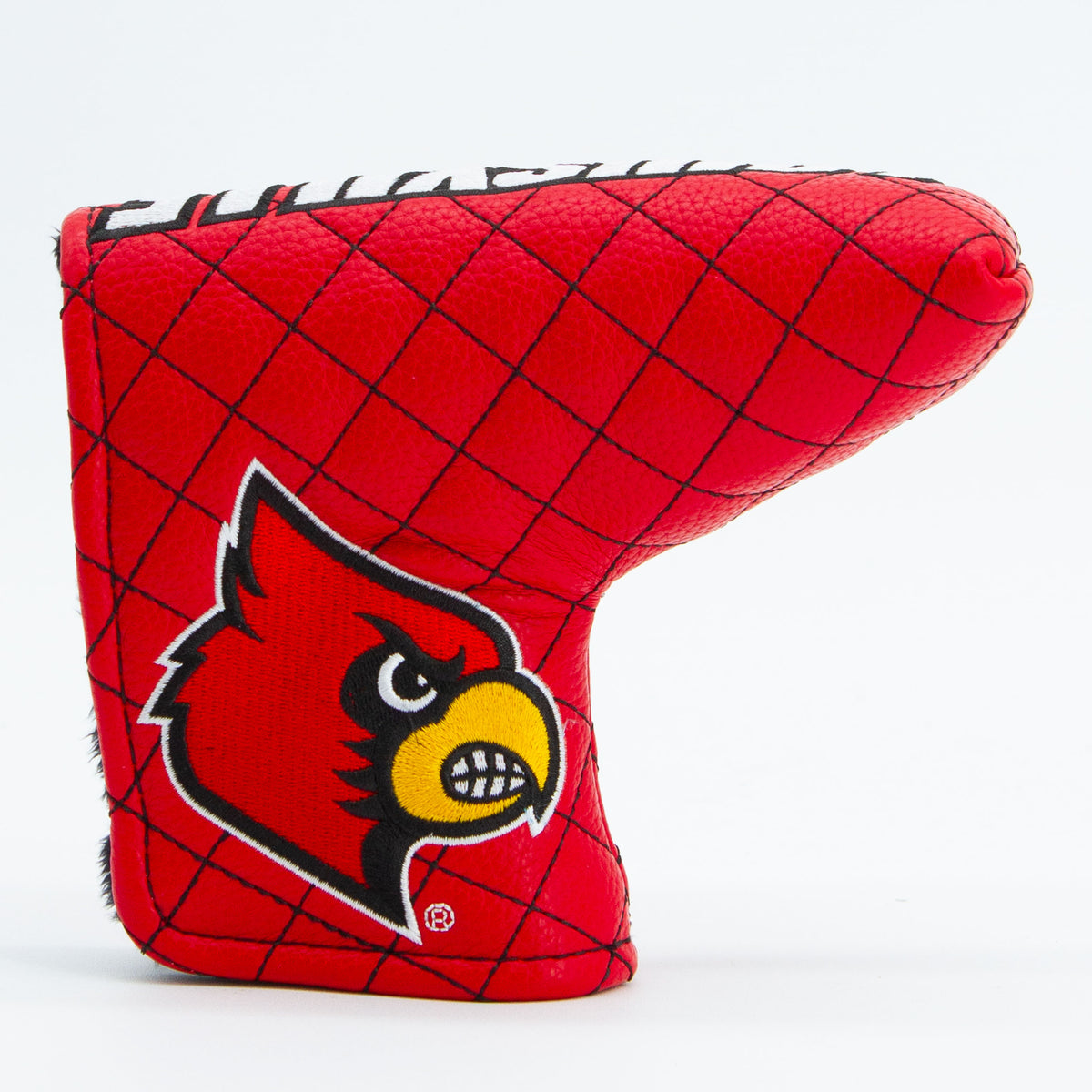 Louisville Cardinals Solid Quilted Blade Putter Cover, front view