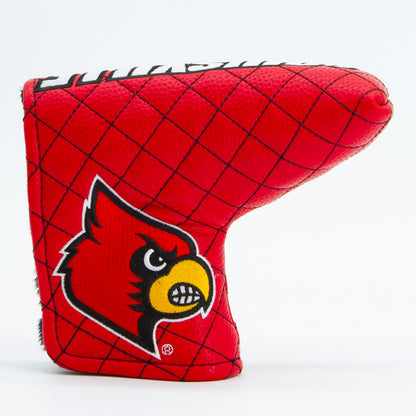 Louisville Cardinals Solid Quilted Blade Putter Cover, front view