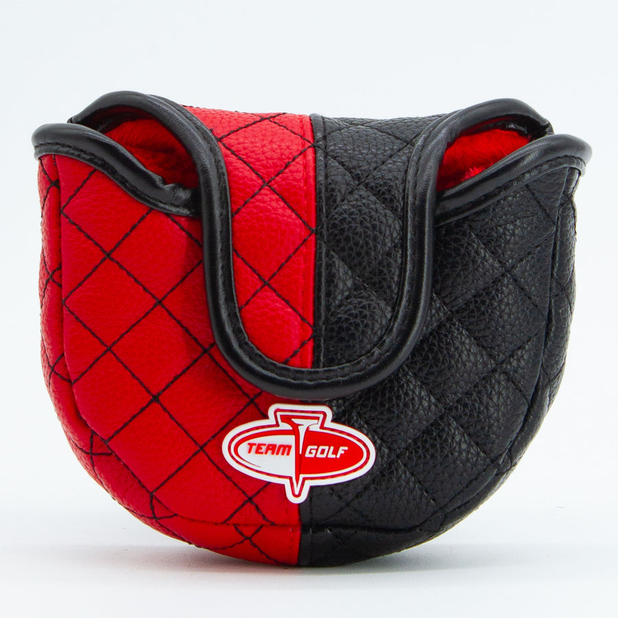 Louisville Cardinals split quilted mallet putter cover, back view