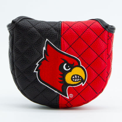 Louisville Cardinals Split Quilted Mallet Putter Cover, front view