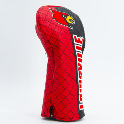Louisville Cardinals Split Quilted Driver Headcover, angled view