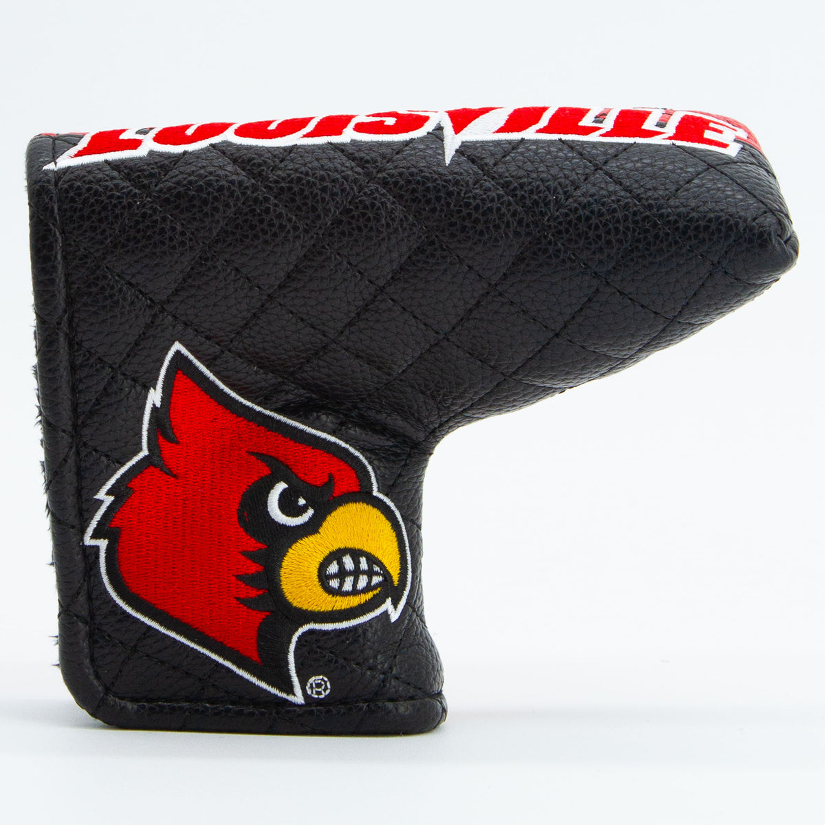 Louisville Cardinals Split Quilted Blade Putter Cover, front view