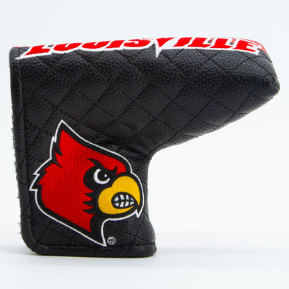 Louisville Cardinals Split Quilted Blade Putter Cover, front view