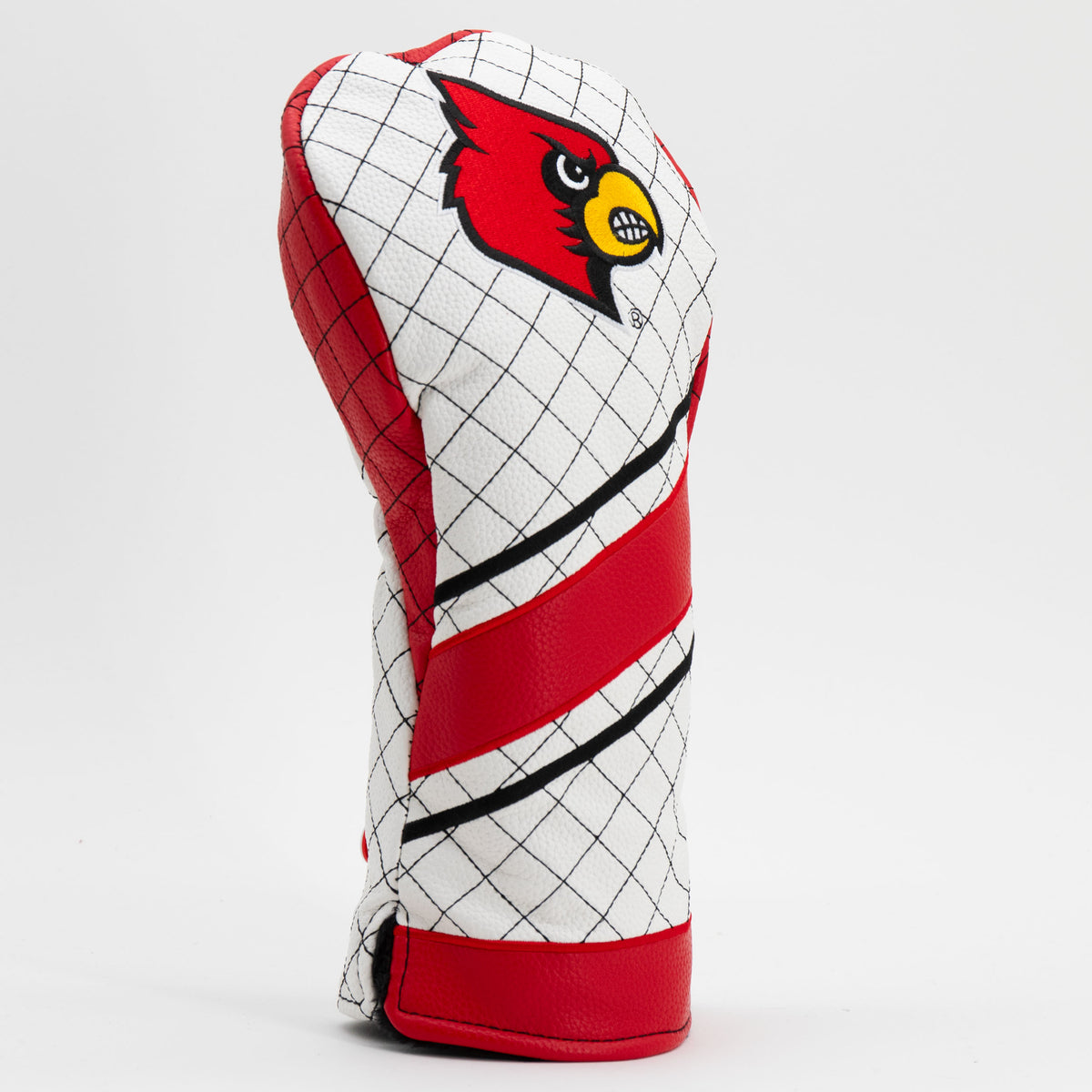 Louisville Cardinals Striped Quilted Driver Headcover, angled view