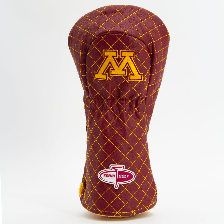 Minnesota Golden Gophers solid quilted driver cover, back view
