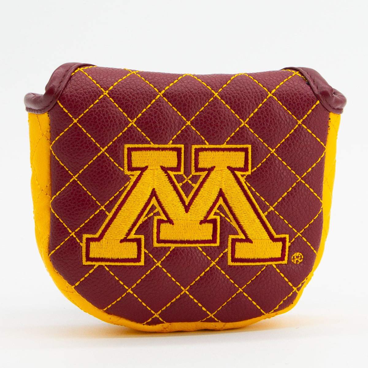 Minnesota Golden Gophers Solid Quilted Mallet Putter Cover, front view