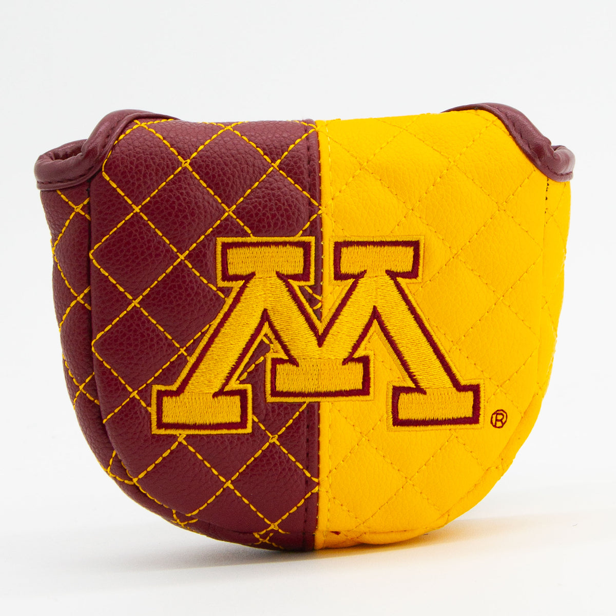 Minnesota Golden Gophers Split Quilted Mallet Putter Cover, front view