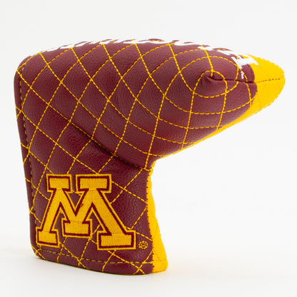 Minnesota Golden Gophers Split Quilted Blade Putter Cover, angled view
