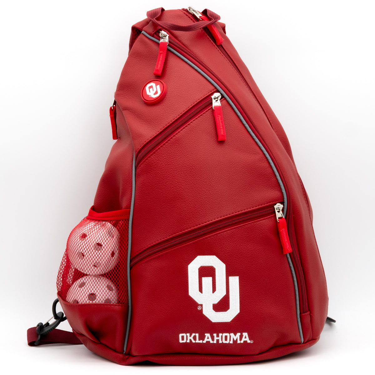 Oklahoma Sooners PU leather backpack by Team Golf, view 1