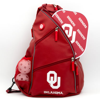Oklahoma Sooners PU leather backpack by Team Golf, view 4