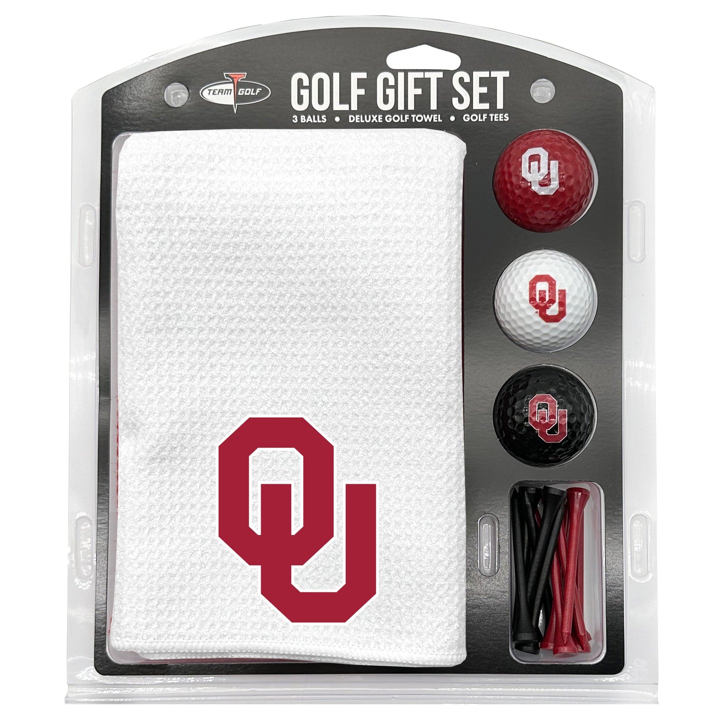 Oklahoma Sooners White Microfiber Towel Golf Gift Set - Club Rehab