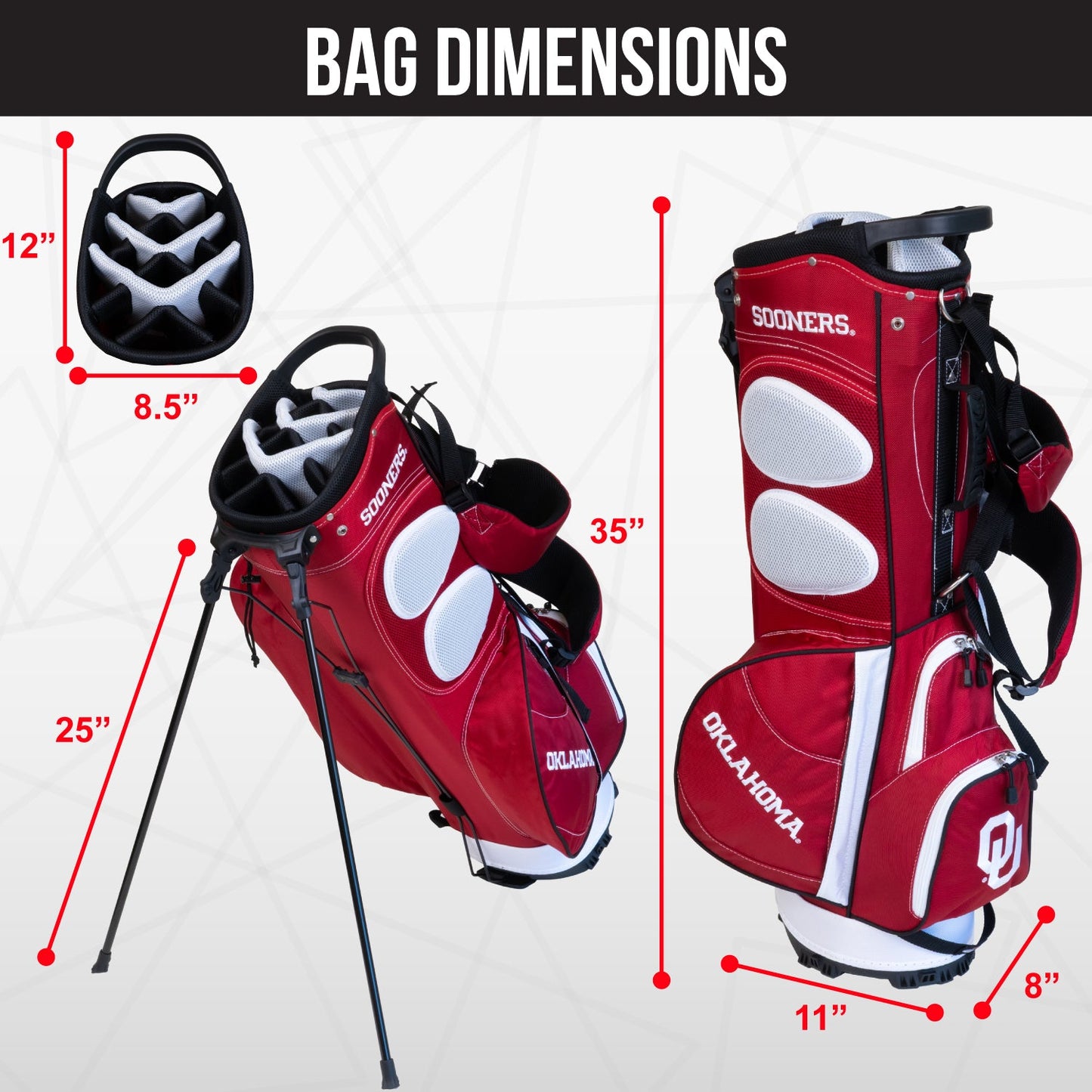 Oklahoma Sooners Fairway Stand Bag - Image 4 - Club Rehab