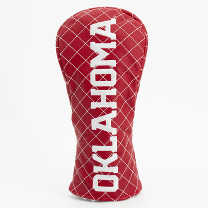 Oklahoma Sooners Solid Quilted Fairway Headcover, front view
