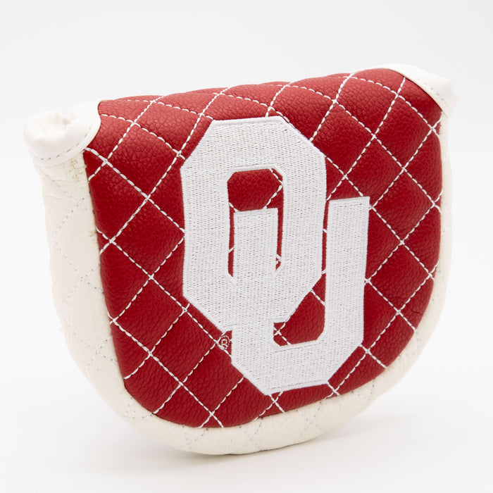 Oklahoma Sooners Solid Quilted Mallet Putter Cover, angled view