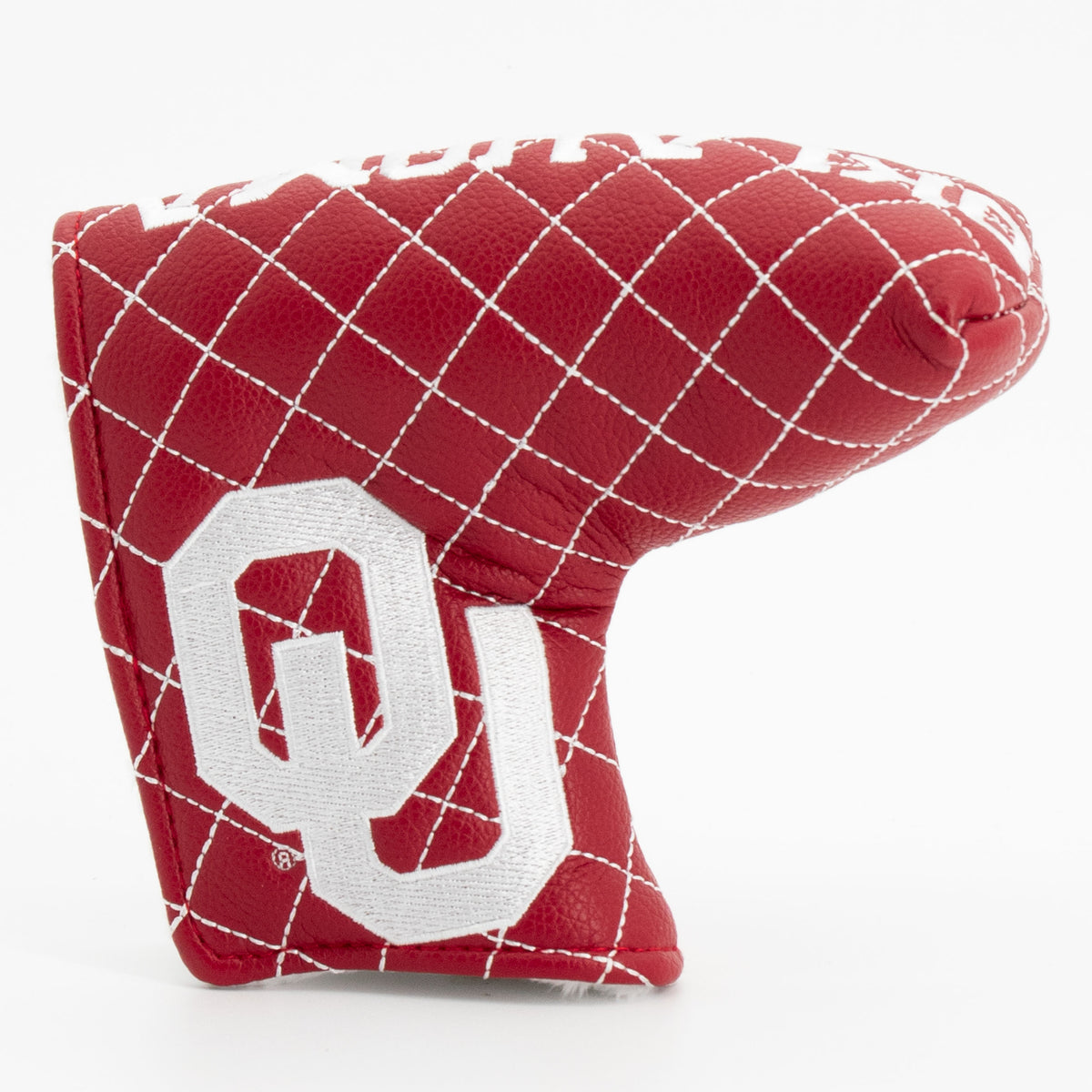 Oklahoma Sooners Solid Quilted Blade Putter Cover, front view