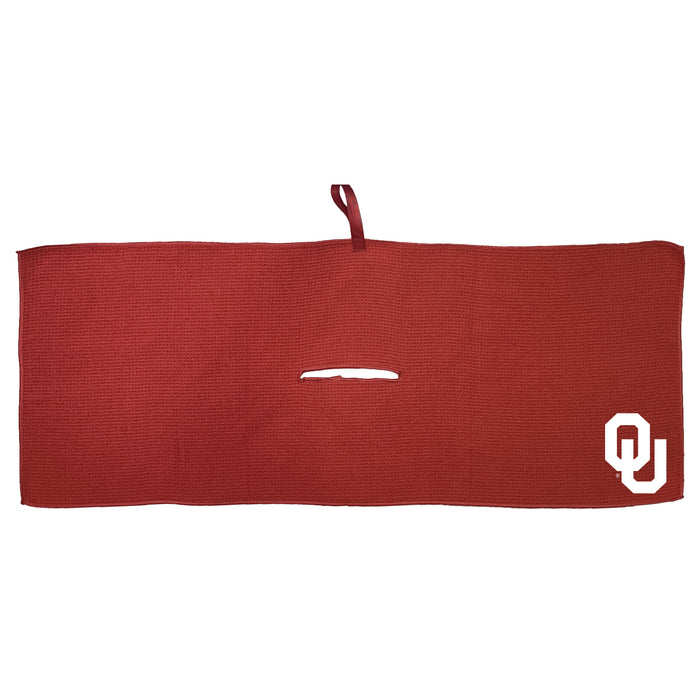 Oklahoma Sooners 16 x 40 microfiber golf towel with team logo