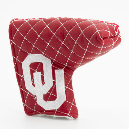 Oklahoma Sooners Split Quilted Blade Putter Cover, angled view