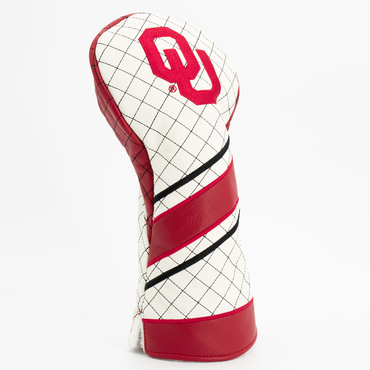 Oklahoma Sooners Striped Quilted Driver Headcover, angled view