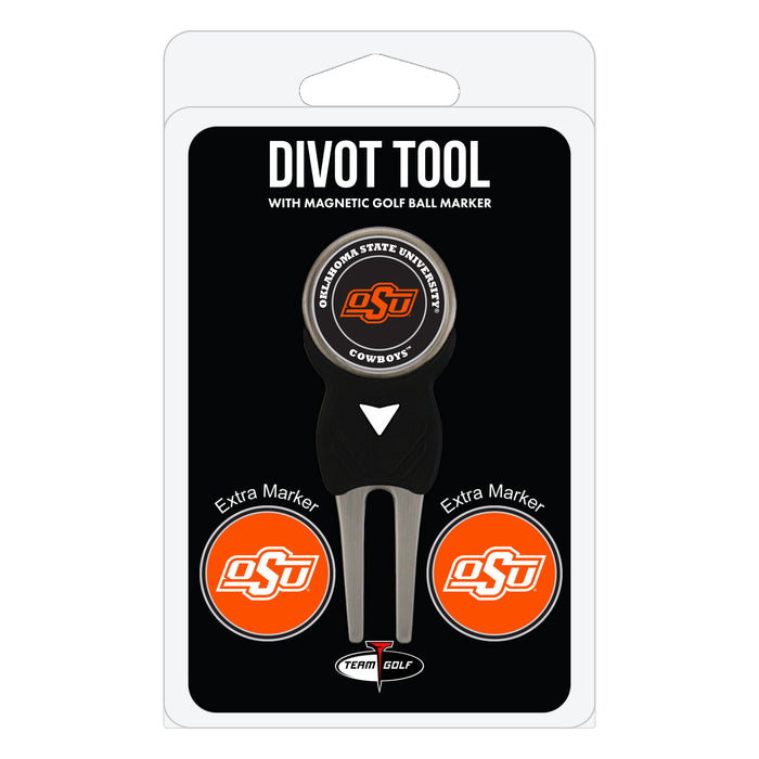Oklahoma State Cowboys divot repair tool and three ball markers