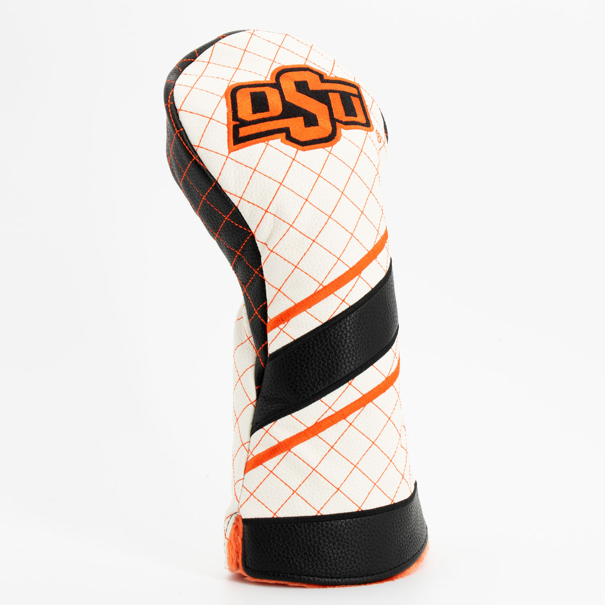 Oklahoma State Cowboys Striped Quilted Driver Headcover, angled view