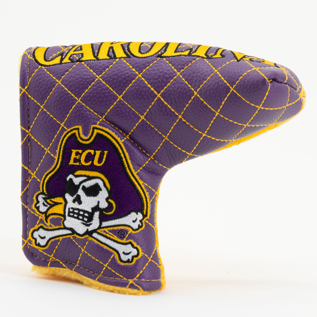 East Carolina Pirates Split Quilted Blade Putter Cover, angled view