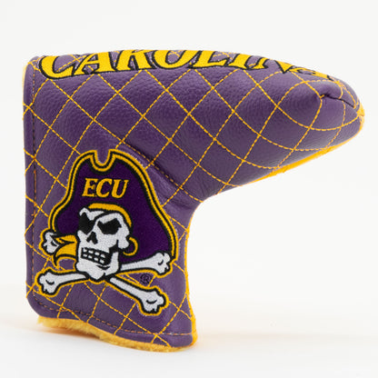 East Carolina Pirates Split Quilted Blade Putter Cover, angled view