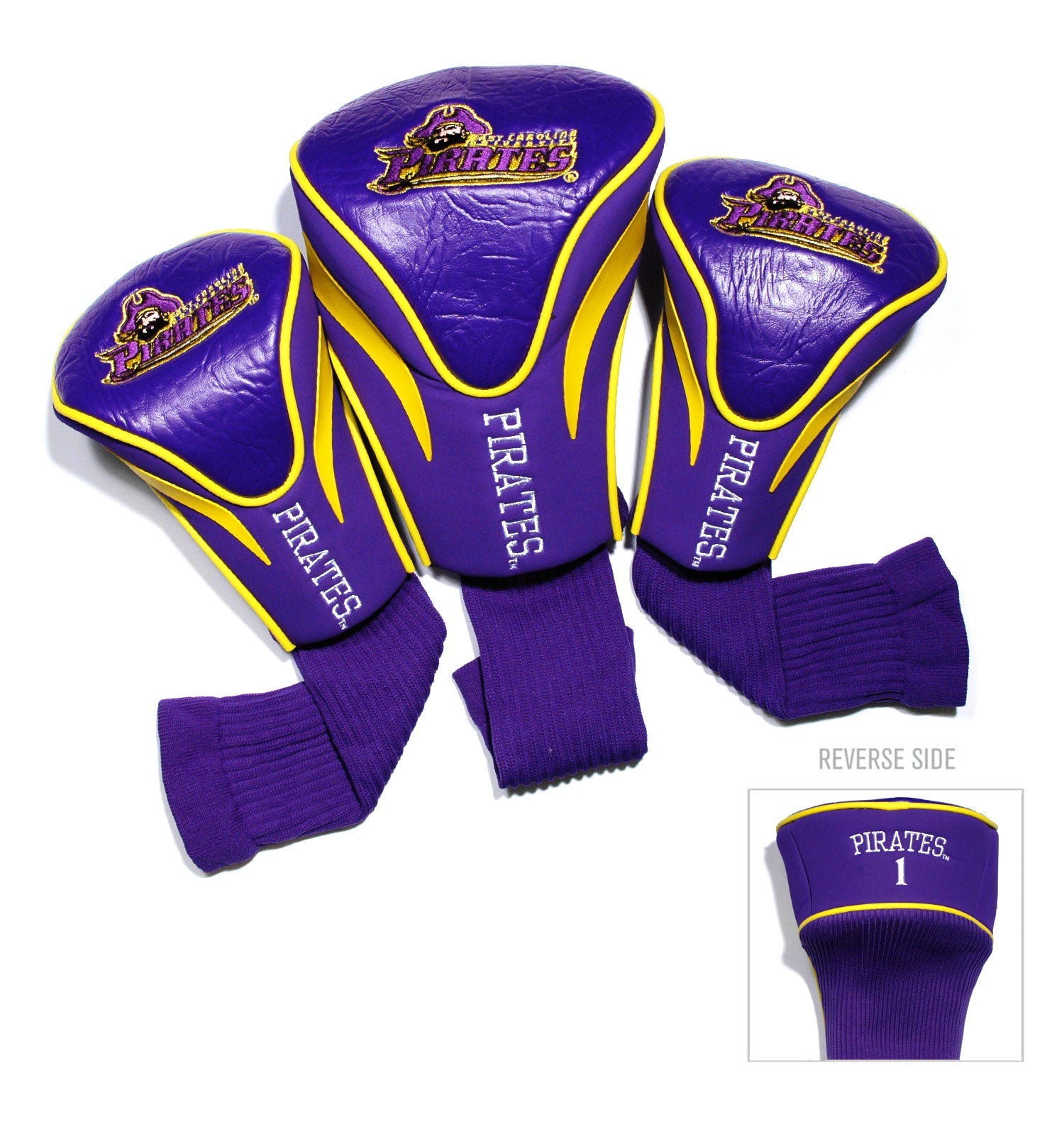 East Carolina Pirates 3 Pack Contour Sock Headcovers - Club Rehab