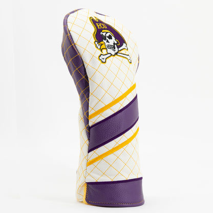East Carolina Pirates Striped Quilted Driver Headcover, angled view
