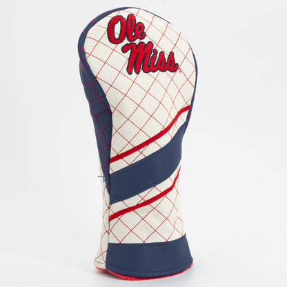 Ole Miss Rebels Striped Quilted Fairway Headcover, angled view