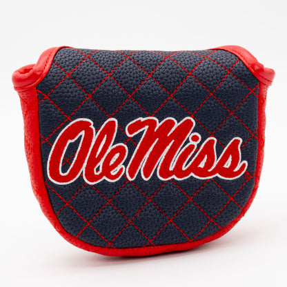 Ole Miss Rebels Solid Quilted Mallet Putter Cover, front view