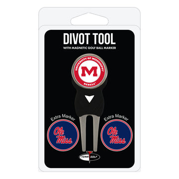 Ole Miss Rebels Divot Tool + 3 Ball Markers