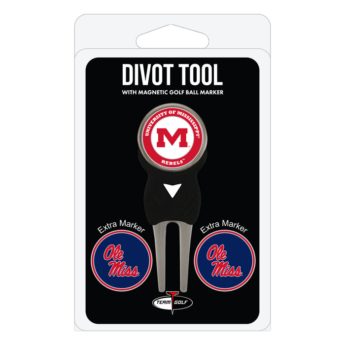 Ole Miss Rebels divot repair tool and three ball markers