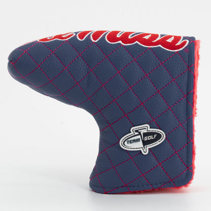 Ole Miss Rebels Solid Quilted Blade Putter Cover, back view