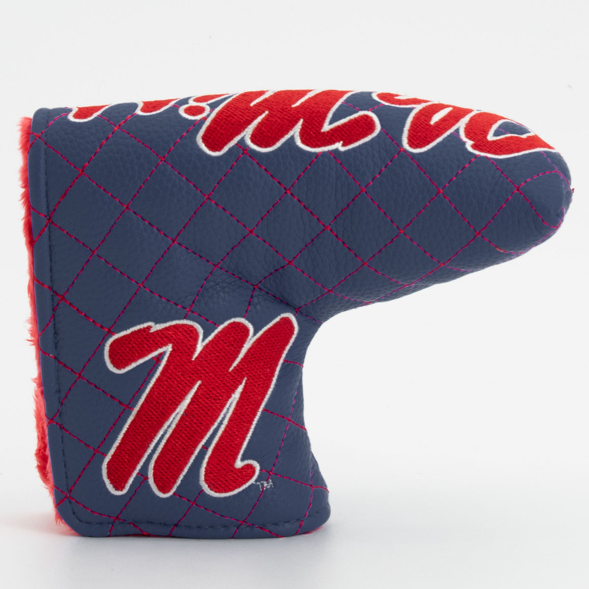Ole Miss Rebels Solid Quilted Blade Putter Cover, front view