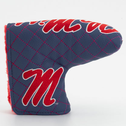 Ole Miss Rebels Solid Quilted Blade Putter Cover, front view