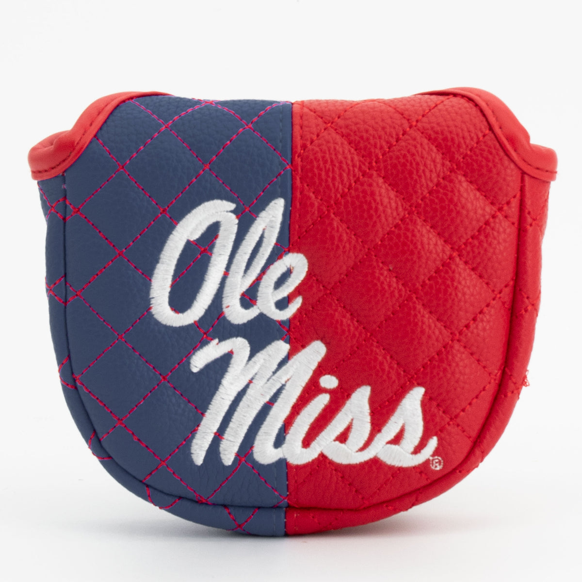 Ole Miss Rebels Split Quilted Mallet Putter Cover, front view