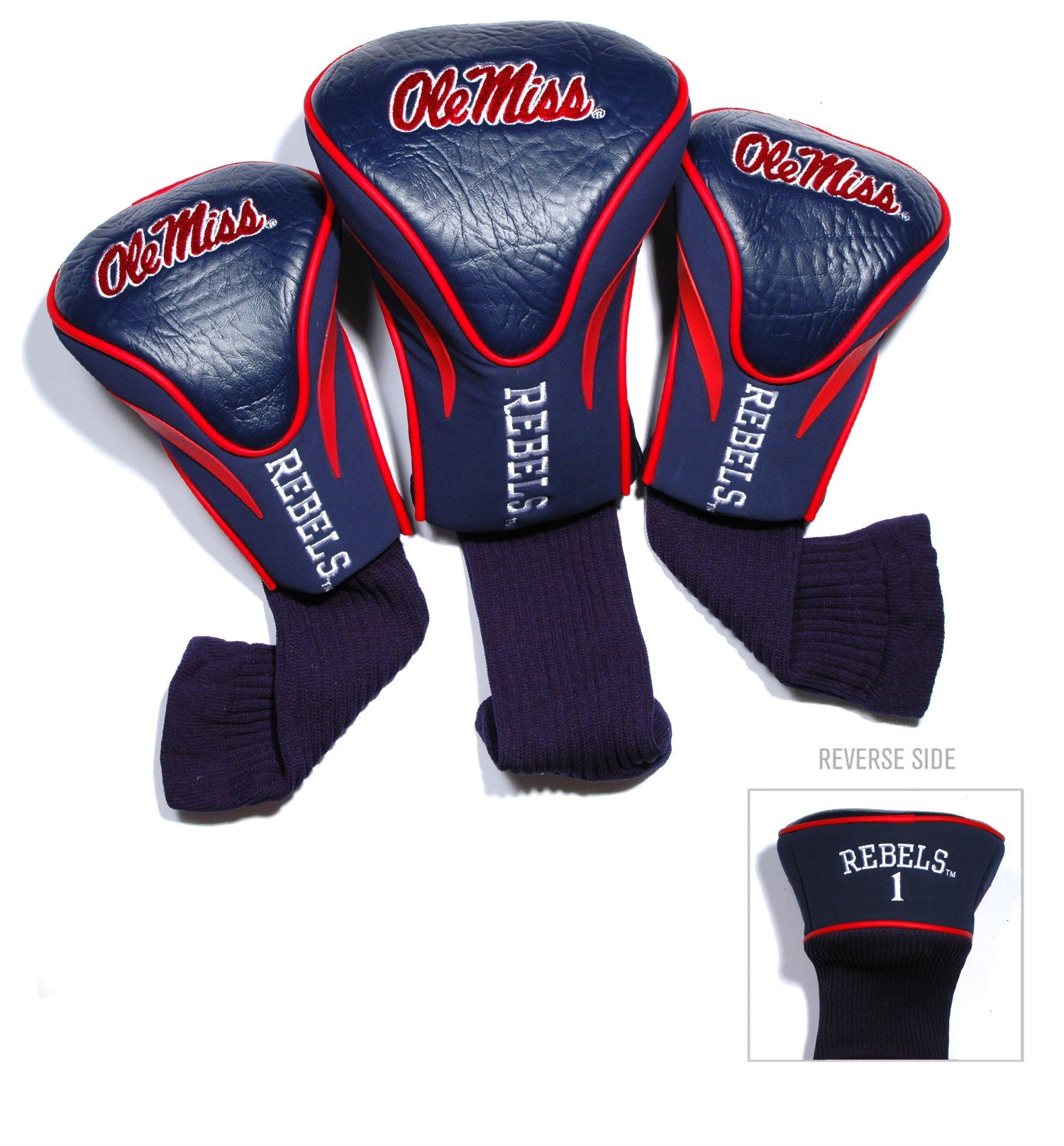 Ole Miss Rebels 3 Pack Contour Sock Headcovers - Club Rehab