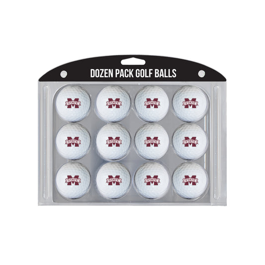 Mississippi State Bulldogs logo golf balls, 12 pack