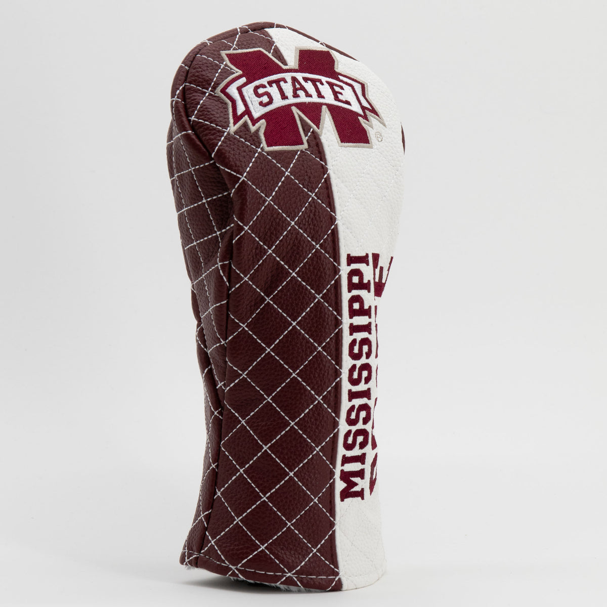Mississippi State Bulldogs Split Quilted Fairway Headcover, angled view