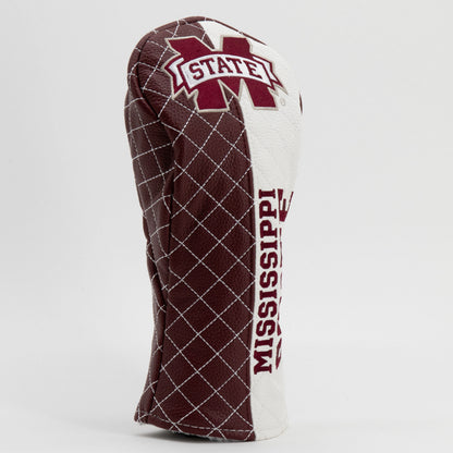 Mississippi State Bulldogs Split Quilted Fairway Headcover, angled view