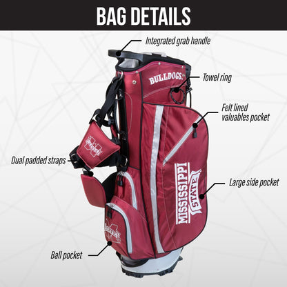 Mississippi State Bulldogs Fairway Stand Bag - Image 3 - Club Rehab