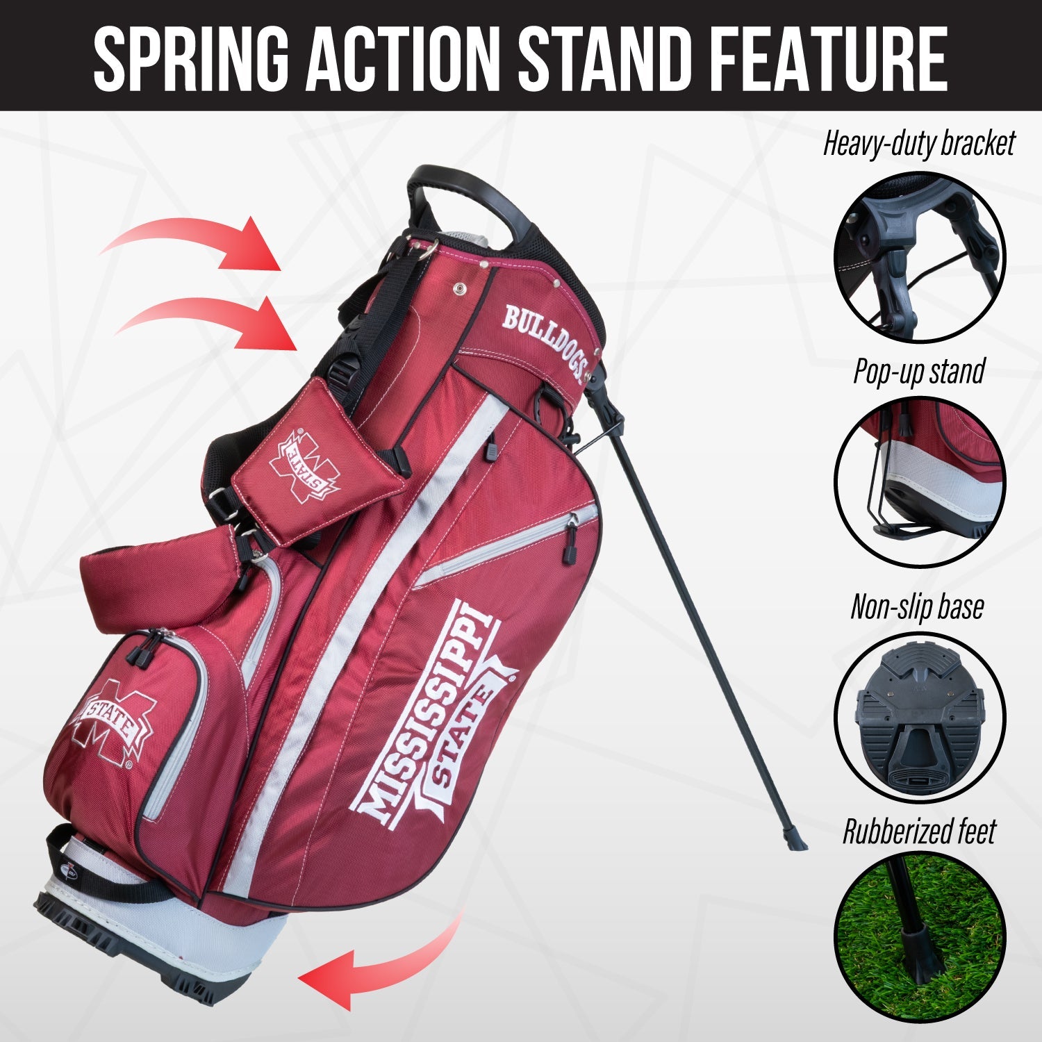 Mississippi State Bulldogs Fairway Stand Bag - Image 5 - Club Rehab