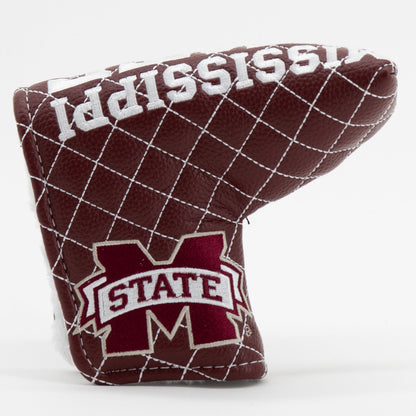 Mississippi State Bulldogs Solid Quilted Blade Putter Cover, front view