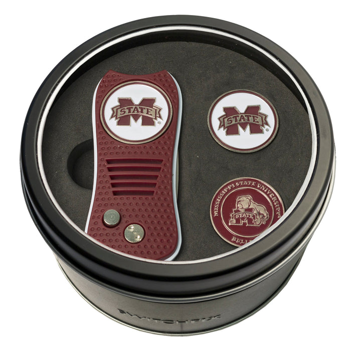Mississippi State Bulldogs Switchblade divot tool and ball marker tin gift set